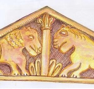 Löwenpaar Kirchenportal Korsika