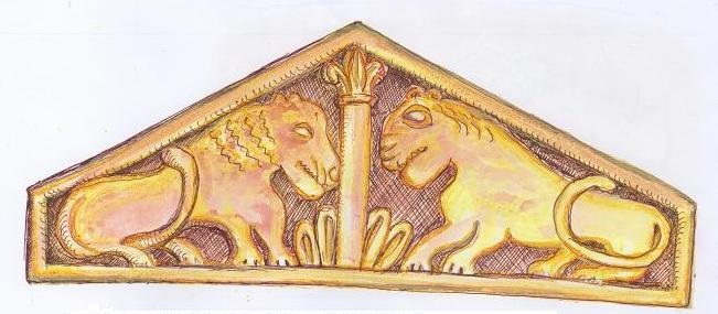Löwenpaar Kirchenportal Korsika